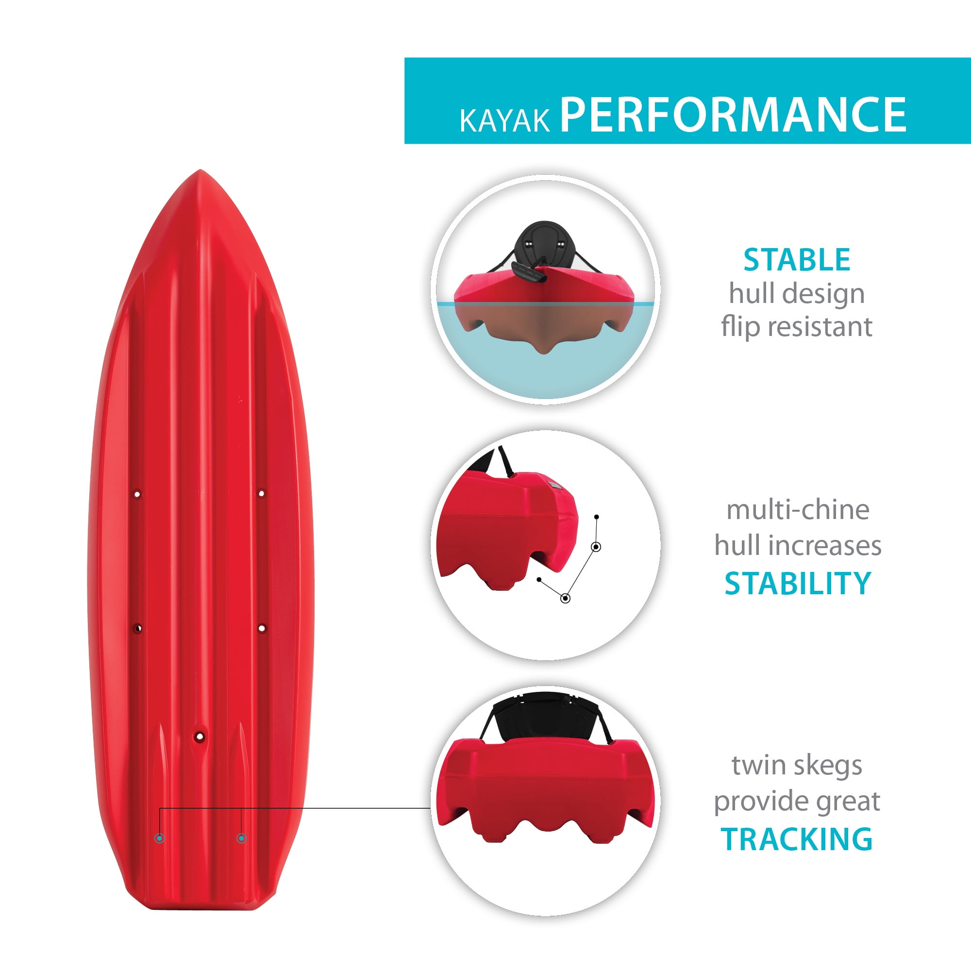 Red Lifetime Daylite 8ft Sit-on-Top Kayak (90775)