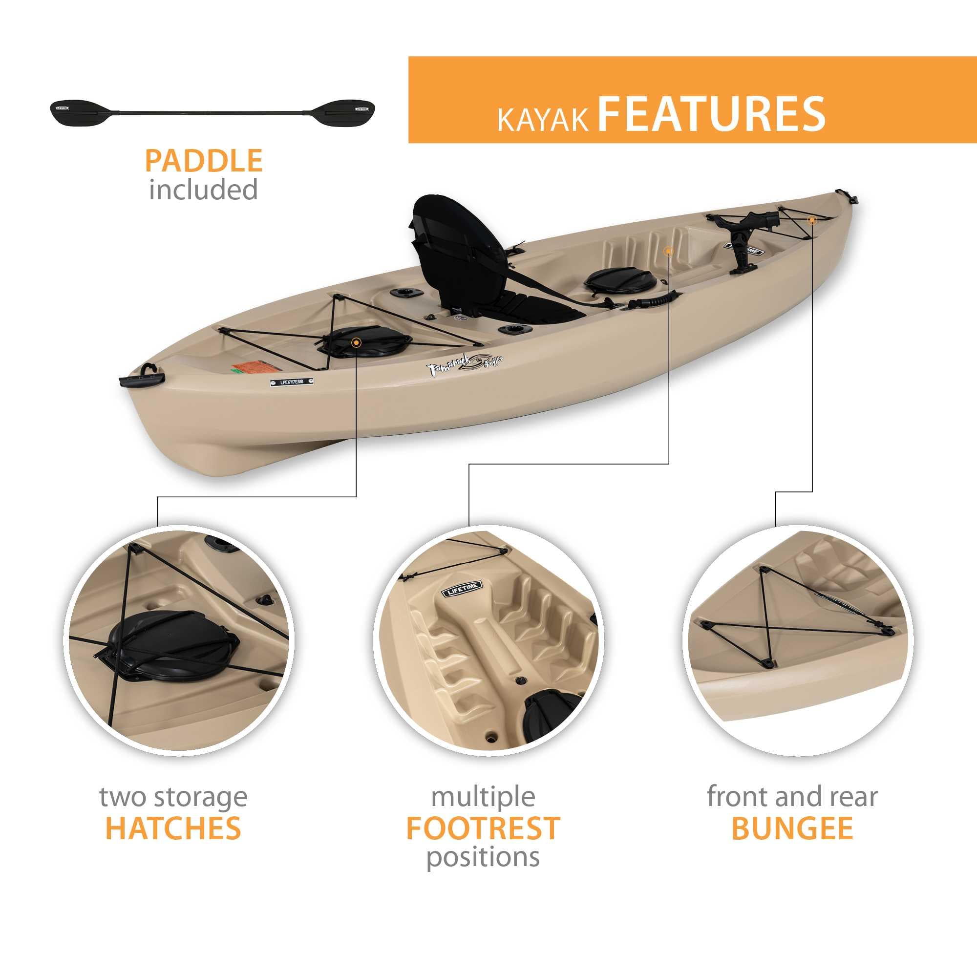 Tamarack Angler Sit-on-Top Kayak Bundle, Tan