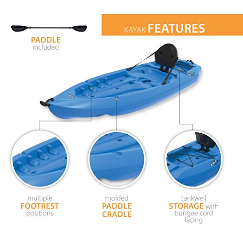 Lifetime Lotus Sit-on-Top Kayak, Blue, 8' with Paddle