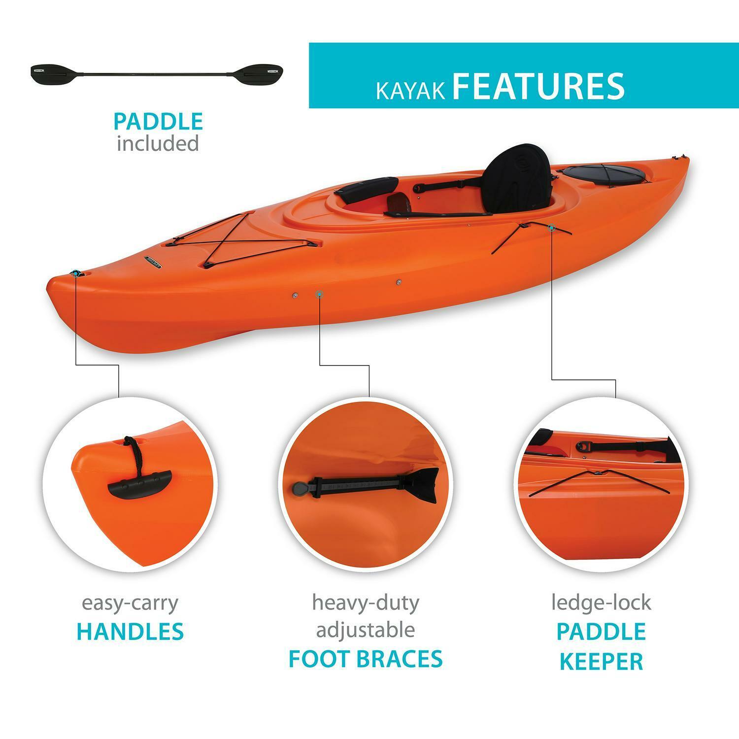 Lifetime Lancer 10 ft Sit-In Kayak with Paddle