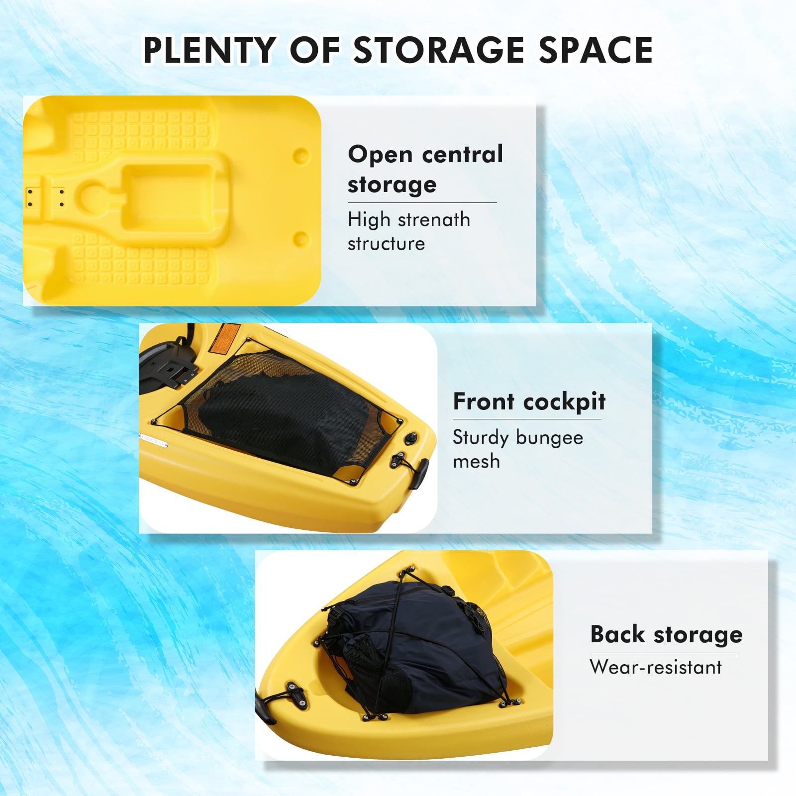 Single person sit-in kayak for fishing, 8.5ft