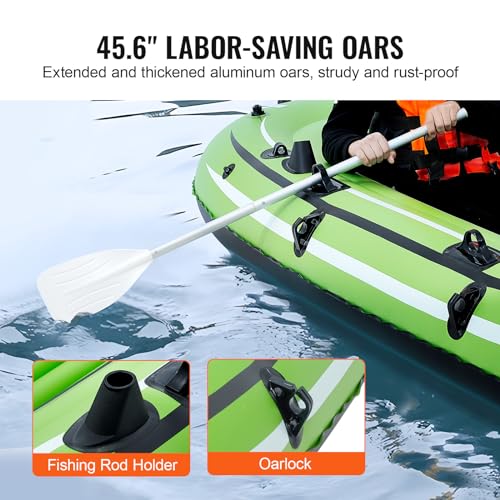 VEVOR Inflatable 5-Person Fishing Raft Kayak, 1100 lb Capacity