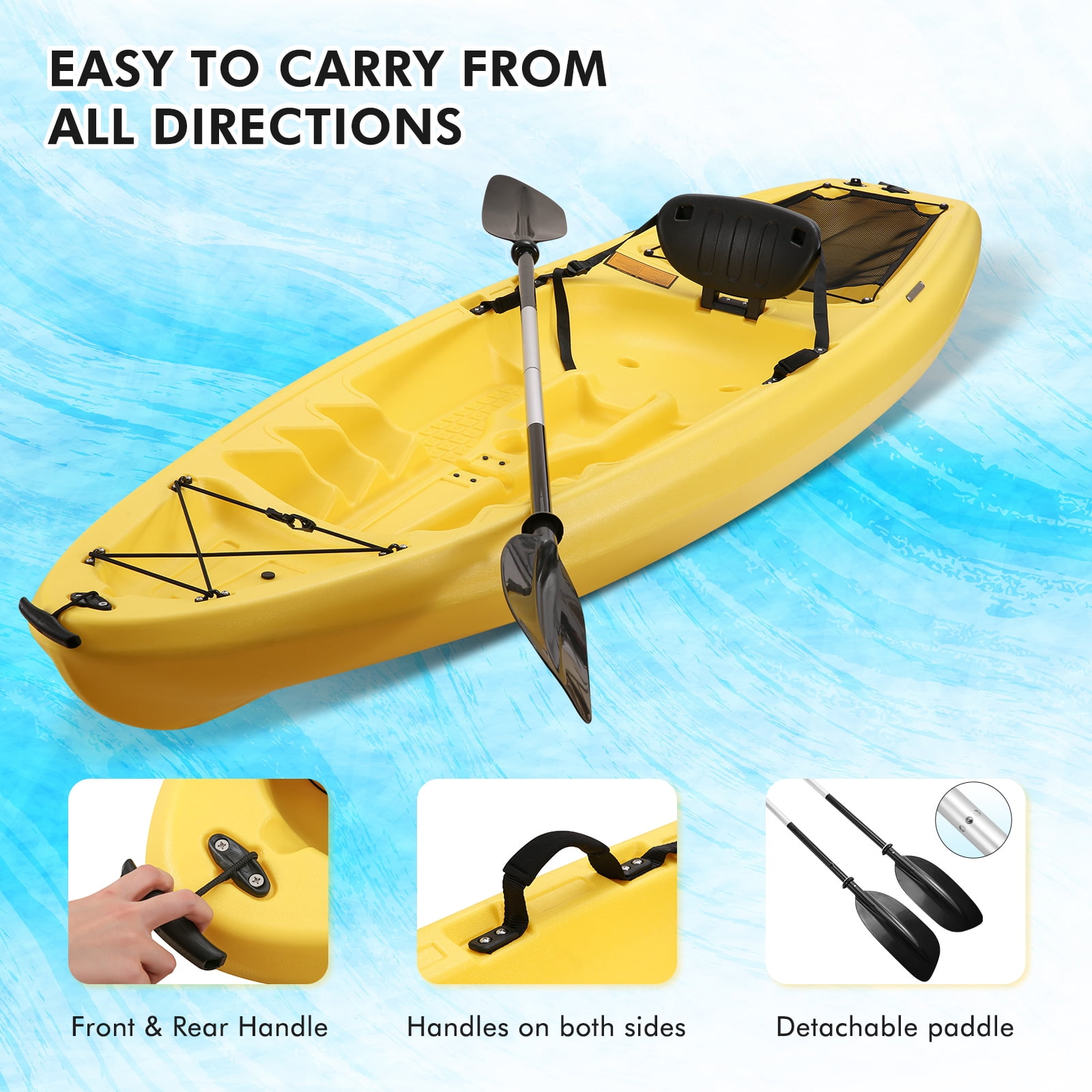 Single person sit-in kayak for fishing, 8.5ft