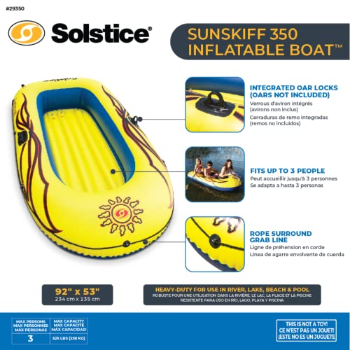 Solstice 3 Person Inflatable Raft with Oar Holders