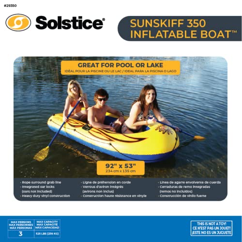 Solstice 3 Person Inflatable Raft with Oar Holders
