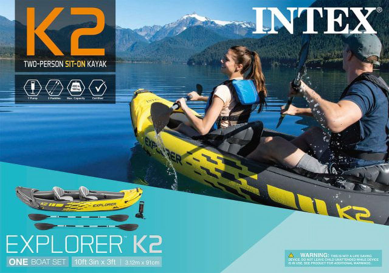Intex Explorer K2 Kayak Set with Oars & Pump