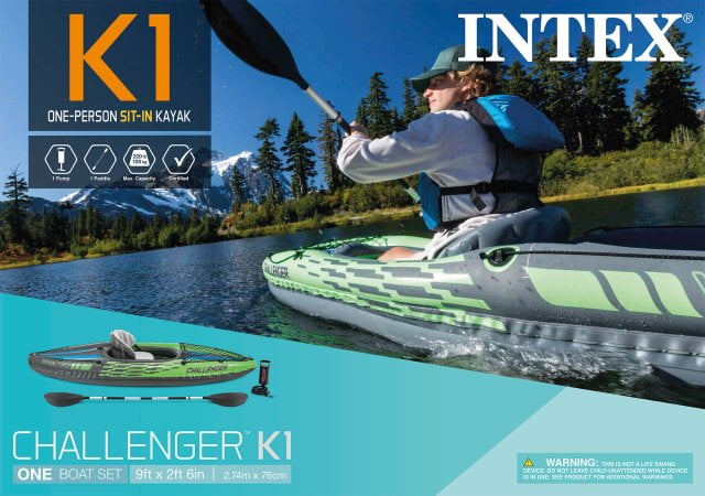 Intex Challenger K1 Inflatable Kayak with Oar