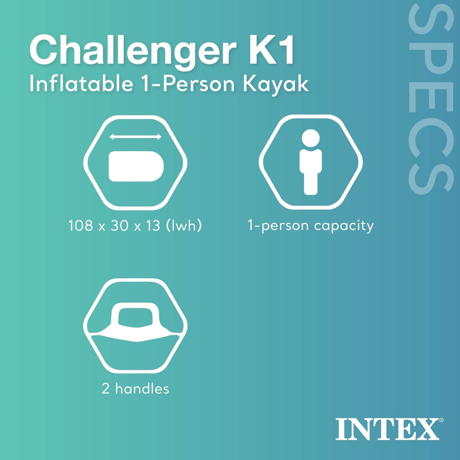 Intex Challenger K1 Inflatable Kayak Set with Accessory