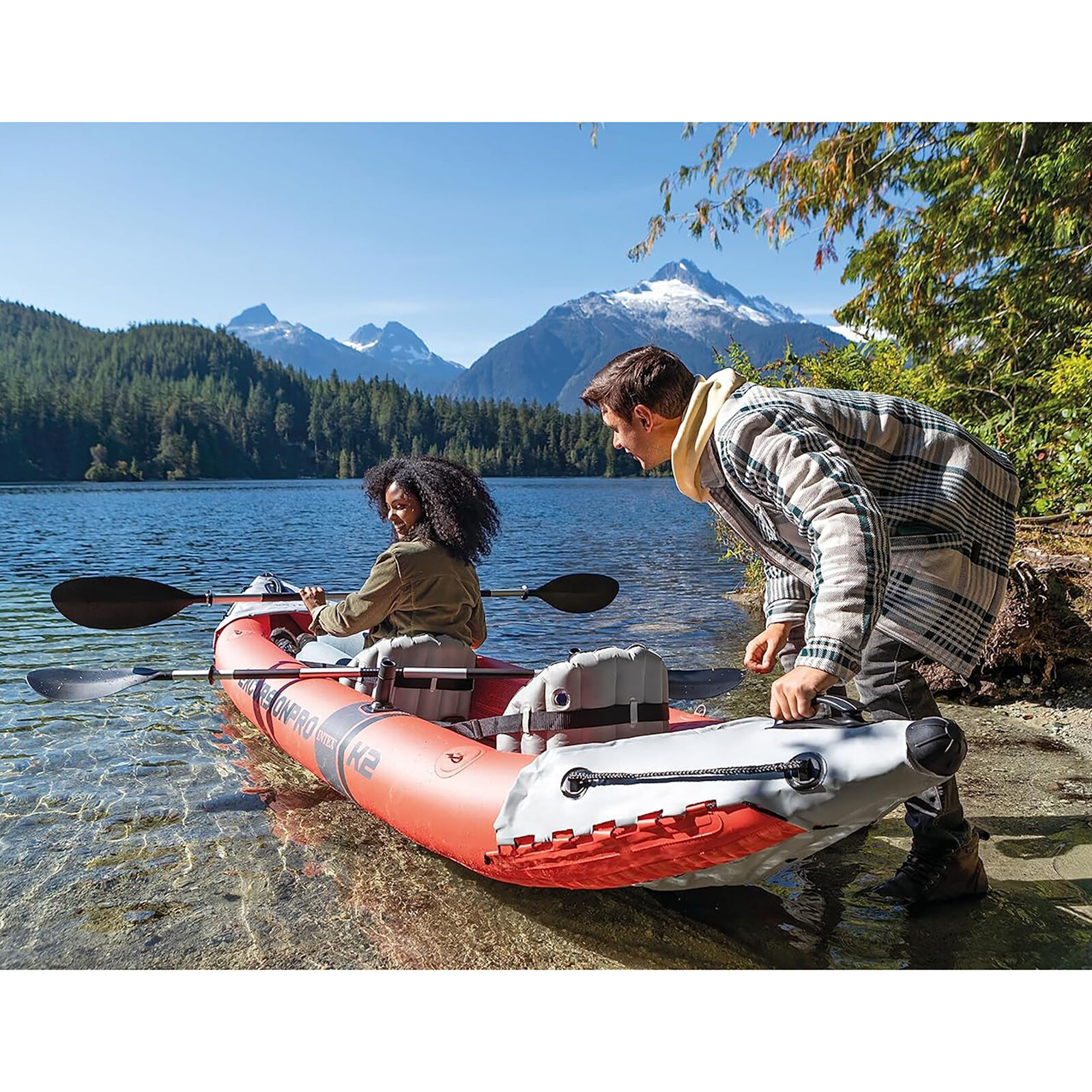 Excursion Pro Inflatable Kayak Kit with Aluminum Oars