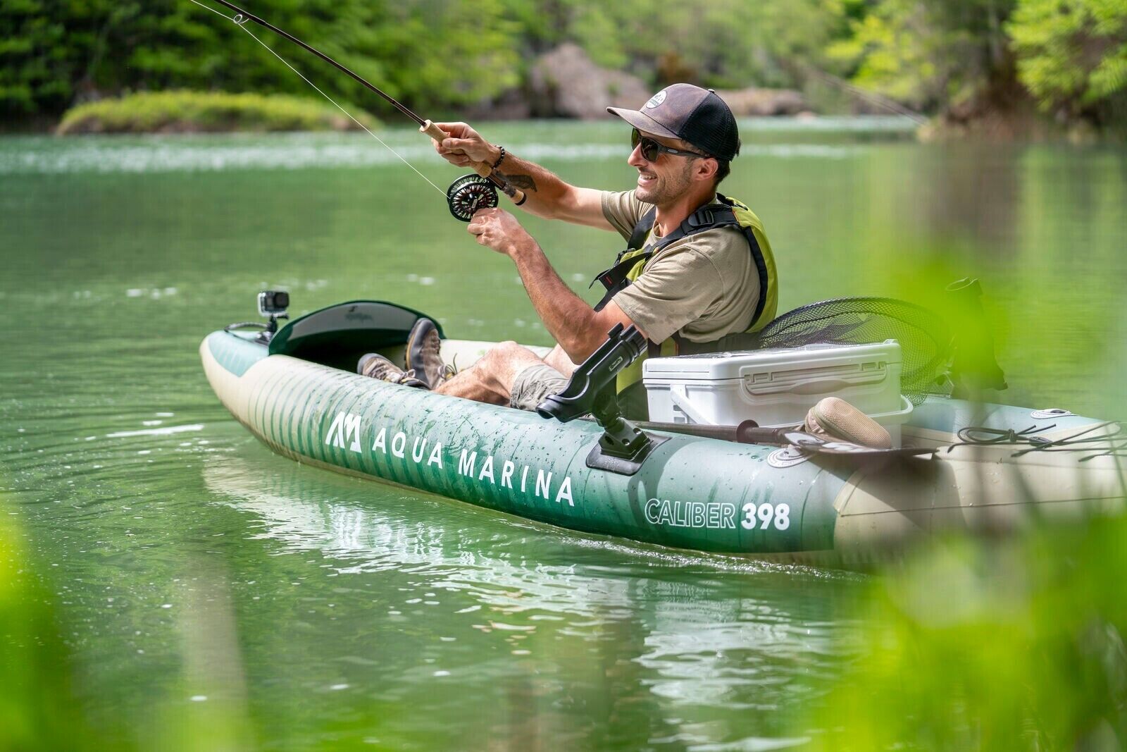 Inflatable Fishing Kayak for 1-2 People, Green