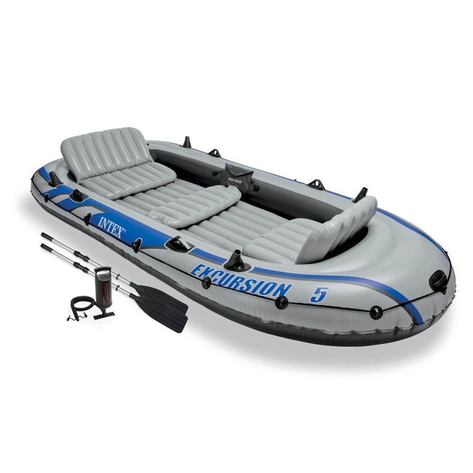 Intex Excursion 5 Person Inflatable Fishing Raft Boat