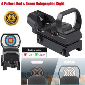 Red Green Dot Holographic Sight with 4 Reticles