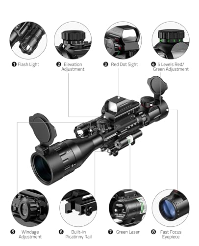 MidTen 4-16x50 AO Rifle Scope with Holographic Sights
