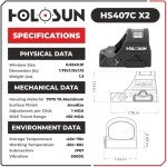 Holosun HS407C X2 2 MOA Red Dot Sight