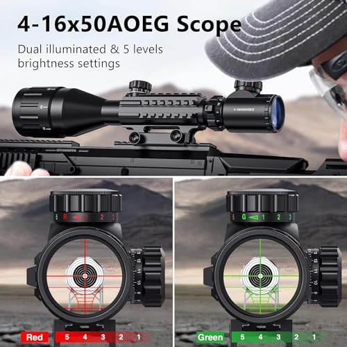MidTen 4-16x50 AO Rifle Scope with Holographic Sights