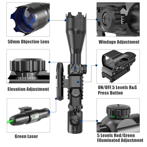 UUQ 4-16x50 Tactical Scope with Holographic Red Dot