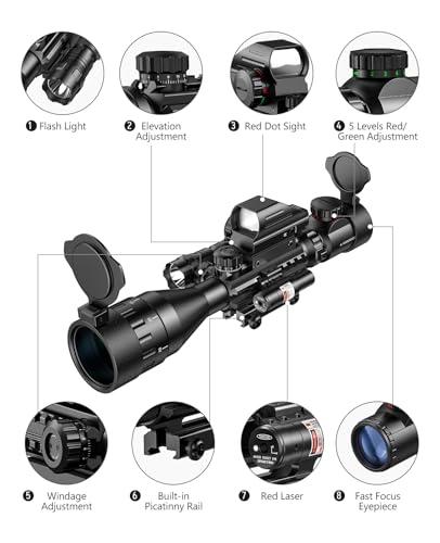 MidTen 4-16x50 AO Tactical Rifle Scope Bundle