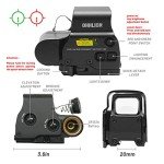 Green/Red Dot Holographic Sight with 3X Magnifier