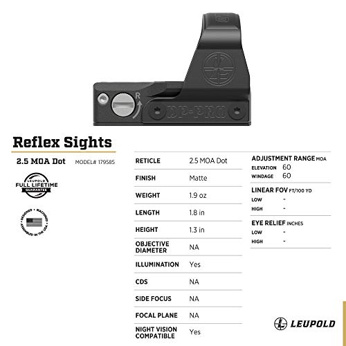 Leupold DeltaPoint Pro Red Dot Sight, 2.5 MOA