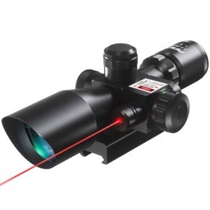Pinty Tactical Rifle Scope with Red Laser Combo