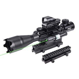 PINTY 4-in-1 Illuminated Rifle Scope Combo