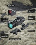PINTY 4x32 Red Dot Scope with Green Laser