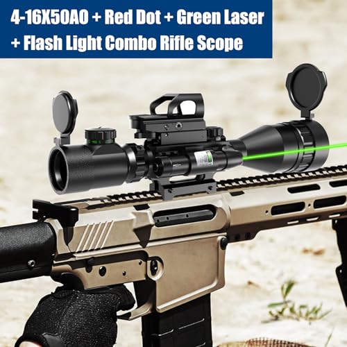 4-16X50 AO Rifle Scope with Red Dot Sight