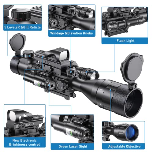 Qande 4-16x50AO Scope with Holographic Red Dot
