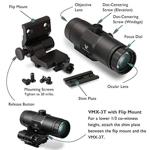 Vortex Optics VMX-3T 3X Red Dot Magnifier