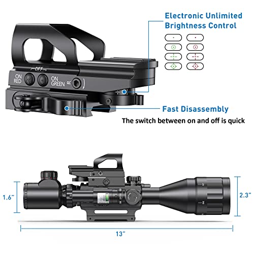 Qande 4-16x50AO Scope with Holographic Red Dot