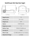 WolfCloak X02 Motion Awake Red Dot Sight