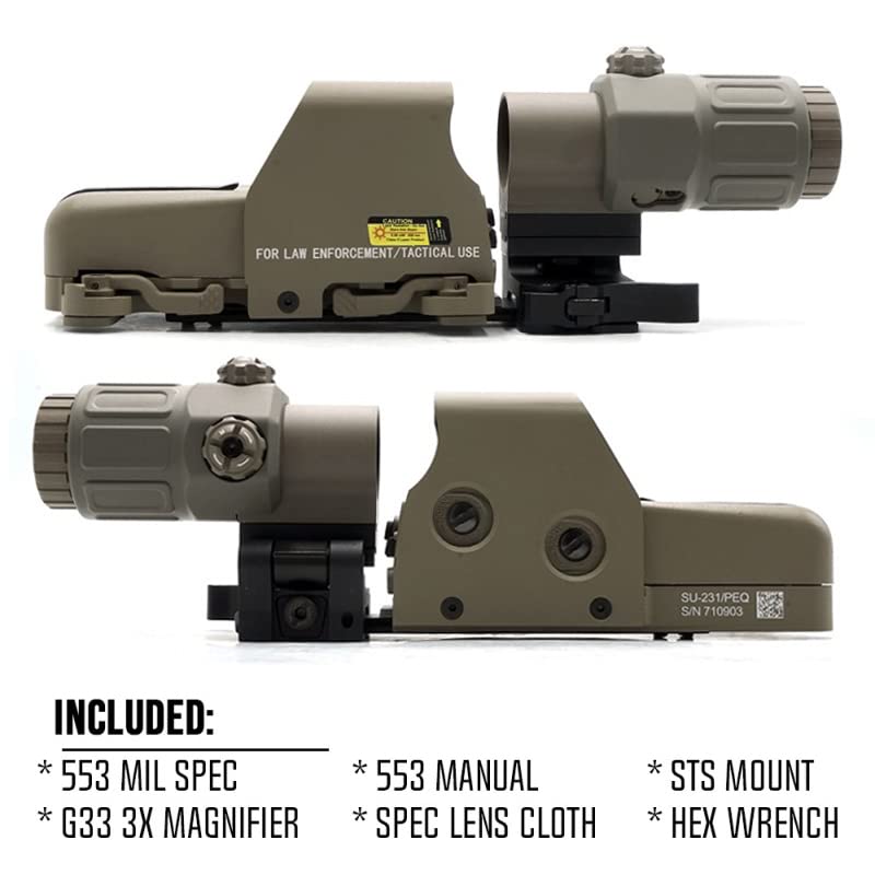 553 Holographic Red Green Dot Sight Combo with G33 Magnifier