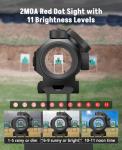 MidTen Rechargeable Waterproof Red Dot Sight 1x20mm