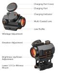 MidTen Rechargeable Waterproof Red Dot Sight 1x20mm