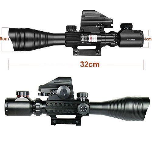 Alrebeto Tactical Rifle Scope Combo with Red Dot Holographic Sight