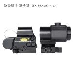 3x Magnifier Red Green Dot Holographic Sight