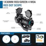 Barska AC12142 1x30 Red Dot Short, Black, 1x30mm