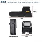 552 Holographic Red Green Dot Reflex Sight Scope Tactical Hunting 20mm Rail