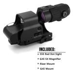 558 Red Green Dot Sight with 3X/5X Magnifier Combo