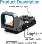 Folding Flip-Up Red Dot Sight for Glock