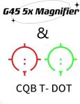Red Green Dot Holographic Sight with 5X Magnifier