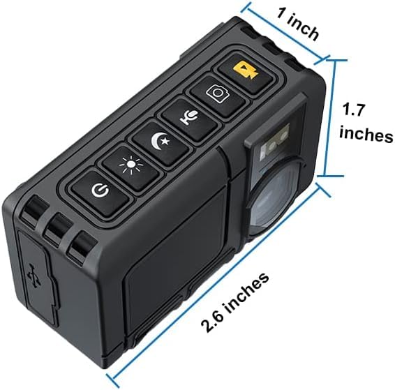 ONCHEER 1080P Body Camera, 64GB Patrol Police Body Worn Camera with Night Vision, Waterproof Wearable Personal Body cam with Shoulder and Waist Clips, 10h record for Law Enforcement/Sporting Trip
