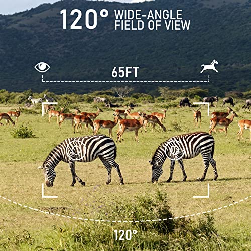 Vikeri 4K 32MP Trail Camera, Game Camera with Night Vision 0.1s Trigger Time Motion Activated 120°Wide Lens, IP66 Hunting Camera with 40pcs No Glow Infrared LED 2.4''LCD for Wildlife Monitoring