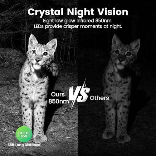 XTU Trail Camera WiFi Solar Powered - 64MP 2.7K Game Camera with Night Vision Motion Activated IP66 Waterproof with Phone app, Bluetooth 120° Motion Detection 0.2s Trigger for Wildlife Monitoring