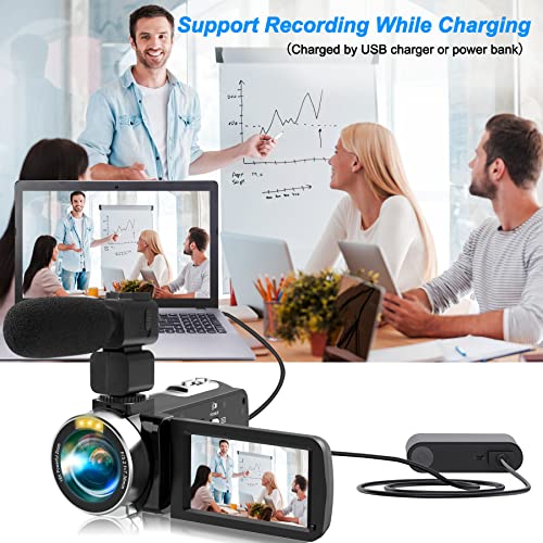Heegomn Video Camera Camcorder Full HD 4K 60FPS 48MP WiFi IR Night Vision Vlogging Camera for YouTube Digital Camera Recorder 18X Zoom Camcorders with 3.0" Touch Screen,2 Batteries and 32G SD Card