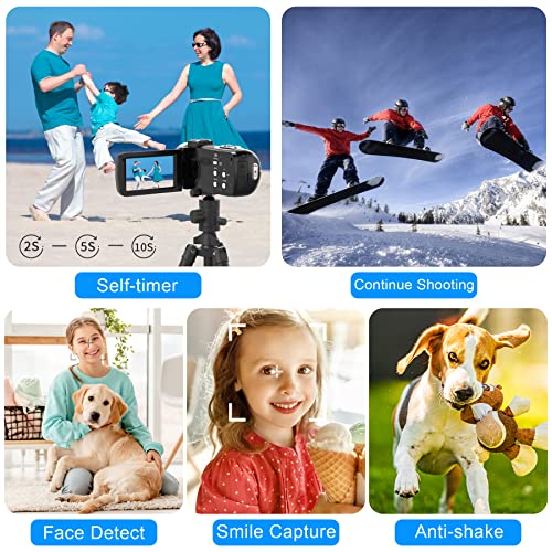 Heegomn Video Camera Camcorder Full HD 4K 60FPS 48MP WiFi IR Night Vision Vlogging Camera for YouTube Digital Camera Recorder 18X Zoom Camcorders with 3.0" Touch Screen,2 Batteries and 32G SD Card
