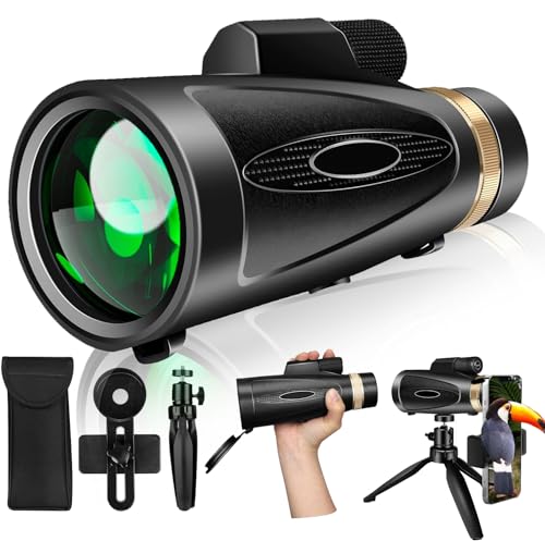 MD.LIFE 80x100 High Power Monocular Telescope with Smartphone Adapter Tripod, Larger Vision Monoculars for Adults with BAK4 Prism