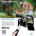 Camworld Video Camera Camcorder 5K 56MP Vlogging Camera YouTube WiFi Night Vision 3” 270° Rotatable Touchscreen Podcast Camera Recorder with 64GB SD Card, Microphone, Stabilizer, Remote, 2 Batteries, Tripod