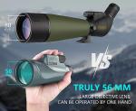 Adasion 12x56 HD Monocular Telescope High Powered with Smartphone Adapter, with Clear Low Light Vision