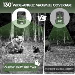 Vikeri 4K 32MP Trail Camera, Game Camera with Night Vision 0.1s Trigger Time Motion Activated 120°Wide Lens, IP66 Hunting Camera with 40pcs No Glow Infrared LED 2.4''LCD for Wildlife Monitoring